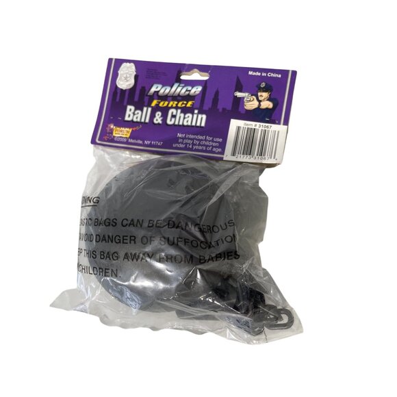 Police Force Ball and Chain Forum Novelties Ages 14+ Black Plastic Toy Prop NEW - Picture 2 of 6